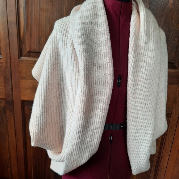 J. Jill Pure Jill pale pink ribbed knit shrug sweater one size - Picture 6 of 12